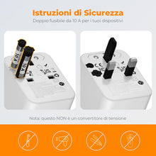 Carica l'immagine nel visualizzatore di Gallery, TESSAN Adattatore Universale da Viaggio con 2 USB A e 3 USB C, 28W Max