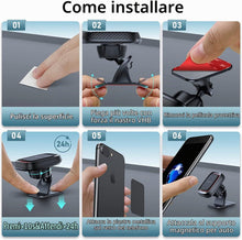 Carica l'immagine nel visualizzatore di Gallery, Supporto Cellulare Auto Magnetico, APPS2Car 360° Supporto Magnetico Telefono Auto per Cruscotto, Universale del Porta Ce