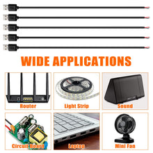 Carica l'immagine nel visualizzatore di Gallery, 5 Pezzi USB-A Maschio 2 Pin Filo Nudo, 30cm 22AWG USB 2.0 Maschio Spina 2pin Filo DIY Pigtail Cavo di Alimentazione, per