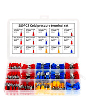 Carica l'immagine nel visualizzatore di Gallery, Set da 280 capicorda elettrici – 15 tipi di faston elettrici isolati maschio e femmina, assortimento di capicorda elettr