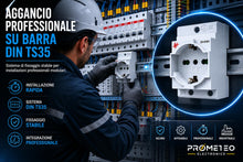 Carica l'immagine nel visualizzatore di Gallery, Kit Prese Schuko Modulari DIN TS35 Professionali 16A 230V – Prese Universali P40 per Quadro Elettrico – Compatibili Spin