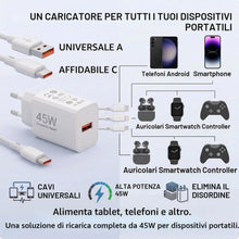Carica l'immagine nel visualizzatore di Gallery, Caricatore 45W per Xiaomi, Cavo USB-C 2M, Ricarica Rapida