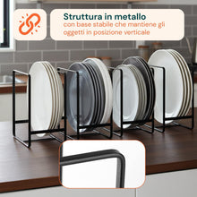 Carica l'immagine nel visualizzatore di Gallery, Avilia Scolapiatti Verticale in Metallo Set 4, Porta Coperchi, 2 Misure
