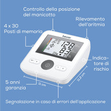 Carica l'immagine nel visualizzatore di Gallery, Beurer BM 27 Misuratore di pressione da braccio con controllo posizione bracciale, clinicamente validato, bracciale 22-4