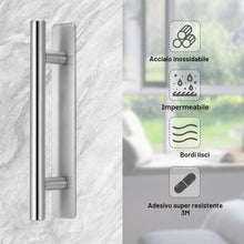 Carica l'immagine nel visualizzatore di Gallery, 2 Pz Maniglia Adesiva Senza Foratura Acciaio Inox per Mobili, 14.8 x 2.4CM