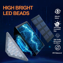 Carica l'immagine nel visualizzatore di Gallery, LED Luci Solari per Esterni, IP67 Impermeabile LED Solare Lampada da Scala Bianca Calda 3000K, Illuminazione Scale per C