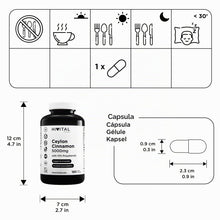 Carica l'immagine nel visualizzatore di Gallery, Cannella di Ceylon 5000 mg. 180 capsule vegane per 6 mesi di trattamento.