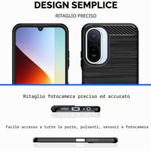 Carica l'immagine nel visualizzatore di Gallery, Custodia Cover per Redmi A7 Pro/Poco C81/Poco C81 Pro, Spazzolata e Fibra di Carbonio Morbido Silicone TPU Cover e 2 Pez