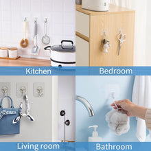 Carica l'immagine nel visualizzatore di Gallery, 10 Pezzi Ganci Adesivi,Trasparenti Gancio Autoadesivo Bagno da Parete, Ganci Forti Senza Cuciture per Cucina Soggiorno (