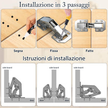 Carica l'immagine nel visualizzatore di Gallery, 8 pezzi Cerniera per Mobili a Molla a Chiusura Automatica per Armadio Porta Ante Mobili Battuta Esterna Morbido Paracolp
