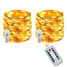 Carica l'immagine nel visualizzatore di Gallery, Vicloon Luci a Stringa USB, 2x10M 100 LED ,Telecomando Timer,Bianco Caldo