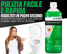 Carica l'immagine nel visualizzatore di Gallery, EQM - ECO-223 - Disincrostante WC Acido 1L - Anticalcare &amp; Ruggine