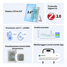 Carica l'immagine nel visualizzatore di Gallery, SONOFF SNZB-02DR2 AirGuard TH, sensore Zigbee intelligente per temperatura e umidità, display LCD da 3,6", monitoraggio 
