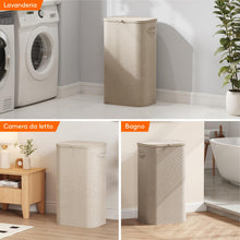 Carica l'immagine nel visualizzatore di Gallery, Lifewit Cesto Portabiancheria, Cesta Panni Sporchi con coperchio, Laundry Basket con Plastica Manici, Porta Biancheria S