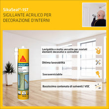 Carica l'immagine nel visualizzatore di Gallery, SIKA - Sigillante acrilico per interni - SikaSeal-157 - Bianco - 310ml