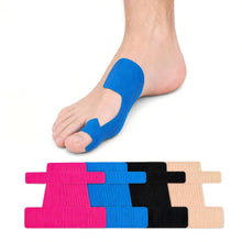 Carica l'immagine nel visualizzatore di Gallery, 30 PCS Hallux Valgus Tape Set - 4 Colori (Rosso Blu Nero Nudo) Nastro Kinesiologico Pre-tagliato per Correttore Alluce V