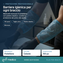 Carica l'immagine nel visualizzatore di Gallery, GEF Medica - 100 Manicotti Monouso per Braccio, Copribraccia di Alta Qualità, Protezione Avanzata, Laboratorio, Tatuaggi