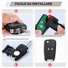 Carica l'immagine nel visualizzatore di Gallery, 2 Pezzi Guscio Chiave Auto 2 Tasti Compatibile con Opel Adam Astra J Insignia Meriva B Mokka Zafira e Chevrolet Cruze Av