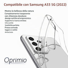 Carica l'immagine nel visualizzatore di Gallery, Oprimio Cover Trasparente per Samsung A33 5G [Cover in Silicone] [100% Trasparente] [Materiale Tedesco] [Ultra Sottile] 