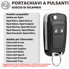Carica l'immagine nel visualizzatore di Gallery, 2 Pezzi Guscio Chiave Auto 2 Tasti Compatibile con Opel Adam Astra J Insignia Meriva B Mokka Zafira e Chevrolet Cruze Av