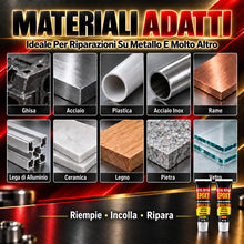 Carica l'immagine nel visualizzatore di Gallery, Stucco per Metallo, Metallo Liquido Industriale, Bicomponente per Metalli per Riparare Crepe e Fessure, Acciaio Liquido 