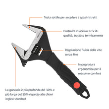 Carica l'immagine nel visualizzatore di Gallery, Amazon Basics Chiave inglese regolabile, con ganascia larga e impugnatura morbida, 16,1 x 7,2 x 1,5 cm (lunghezza x larg