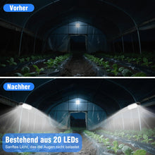 Carica l'immagine nel visualizzatore di Gallery, ChunHee Lampada Solare a Sospensione per Interni e per Esterni IP65 Impermeabile 20LED Luce Solare da Capannone con Cont