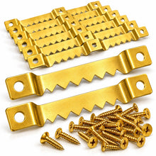 Carica l'immagine nel visualizzatore di Gallery, Ganci Seghettati per Quadri Set 12 Pezzi con Viti – Supporti Appendiquadri Resistenti in Metallo per Cornici, Decorazion