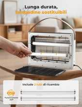 Carica l'immagine nel visualizzatore di Gallery, YISSVIC Lampada Antizanzare 4300V Zanzariera Elettrica 20W UV, con 2 Lampadine di Ricambio, Cassetto Estraibile, Manico 