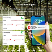 Carica l'immagine nel visualizzatore di Gallery, SwitchBot IP65 Igrometro Termometro da Esterno, 100m Portata Bluetooth, Termoigrometro da Interno, Sensore di Rugiada/VP