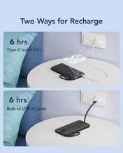 Carica l'immagine nel visualizzatore di Gallery, VRURC Power Bank 10000mAh, Slim Caricatore Portatile con 4 Cavi Intergrati