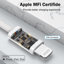 Carica l'immagine nel visualizzatore di Gallery, Cavo iPhone [2Pezzi/1M] Certificato MFi Cavo Lightning per iPhone 14 13 12