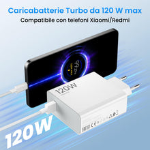 Carica l'immagine nel visualizzatore di Gallery, Caricabatterie 120W per Xiaomi 14T Pro 13T / 12T Pro con 1.5 m Cavo USB C
