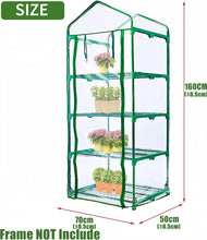 Carica l'immagine nel visualizzatore di Gallery, LATERN 4 Livelli Copertura di Ricambio per Serra, 160CM x 70CM x 50cm Chiaro PVC Piccolo Copertura Della Casa per Coltiv