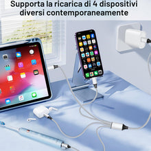 Carica l'immagine nel visualizzatore di Gallery, Cavo USB di tipo C PD+QC 3.1A ricarica rapida Sync [2 pezzi 1,2 m], 4 in 2 Multi USB-C splitter cavo di ricarica con 4 p