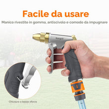 Carica l'immagine nel visualizzatore di Gallery, Ibergrif M20284 Pistola da giardino in Metallo, pistola ad acqua a pressione con ugello in ottone completo, con 4 modell