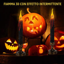 Carica l'immagine nel visualizzatore di Gallery, 2 pezzi Candele LED per Halloween, candele galleggianti a LED a batteria