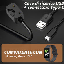 Carica l'immagine nel visualizzatore di Gallery, 1m cavo USB-A+1m cavo USB-C compatibile con Samsung Galaxy Fit3