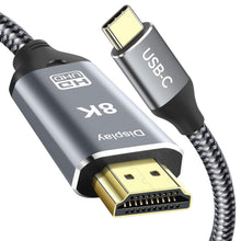 Carica l'immagine nel visualizzatore di Gallery, Cavo USB C a HDMI 2.1, 8K@60Hz 4K@144Hz, Thunderbolt 4/5 a HDMI, Tipo C Compatibile con MacBook Pro M4, M3, iPad, iPhone