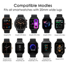 Carica l'immagine nel visualizzatore di Gallery, Tobfit Cinturino in Silicone 20mm per Amazfit GTS/Bip e Altri Modelli Compatibili - Sportivo per Smartwatch
