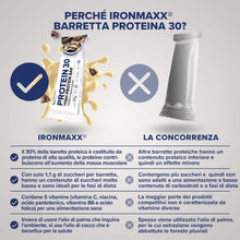 Carica l'immagine nel visualizzatore di Gallery, IronMaxx Protein 30 Barretta Proteica - Biscotti E Crema 6 x 35g | Barretta Proteica Senza Olio Di Palma E Senza Glutine