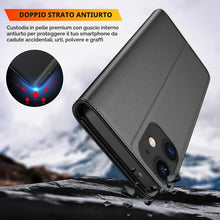 Carica l'immagine nel visualizzatore di Gallery, Cover per iPhone 11 Custodia a Libro in Pelle,Nero