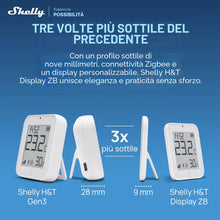 Carica l'immagine nel visualizzatore di Gallery, Shelly BLU H&amp;T Display ZB Bianco - Sensore Smart Temperatura e Umidità