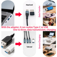 Carica l'immagine nel visualizzatore di Gallery, CTRICALVER Splitter di alimentazione Type-C intrecciato in nylon, maschio 1 a 3 Type C femmina, Cavetto splitter 3 in 1,