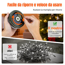 Carica l'immagine nel visualizzatore di Gallery, Luci Campeggio Retrattili 10 m, Telecomando, Ricarica USB-C/Solare