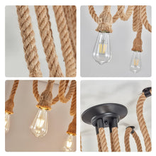 Carica l'immagine nel visualizzatore di Gallery, Lampadario Industriale Lampada a Sospensione, Lampada a Sospensione a 4 Corde per Sala da Pranzo, Sala, Ristorante, Bar,