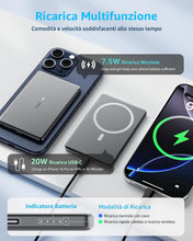 Carica l'immagine nel visualizzatore di Gallery, “Air” Powerbank per MagSafe 5000mAh Ultra Sottile Batteria Integrata