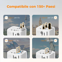 Carica l'immagine nel visualizzatore di Gallery, TESSAN Adattatore Universale da Viaggio con 2 USB A e 3 USB C, 28W Max