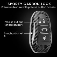 Carica l'immagine nel visualizzatore di Gallery, kwmobile Cover copri-chiave compatibile con Peugeot Citroën Smart Key 3 Tasti (Keyless Go) - Guscio protettivo chiavi au