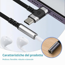 Carica l'immagine nel visualizzatore di Gallery, Adattatore Audio USB-C e Lightning a Jack 3,5mm, Cavo Dongle HiFi per iPhone e Samsung Galaxy, 12cm